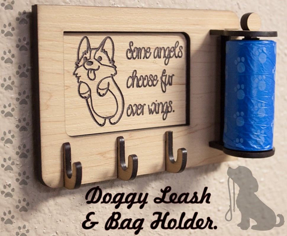 doggy leash and bag holder