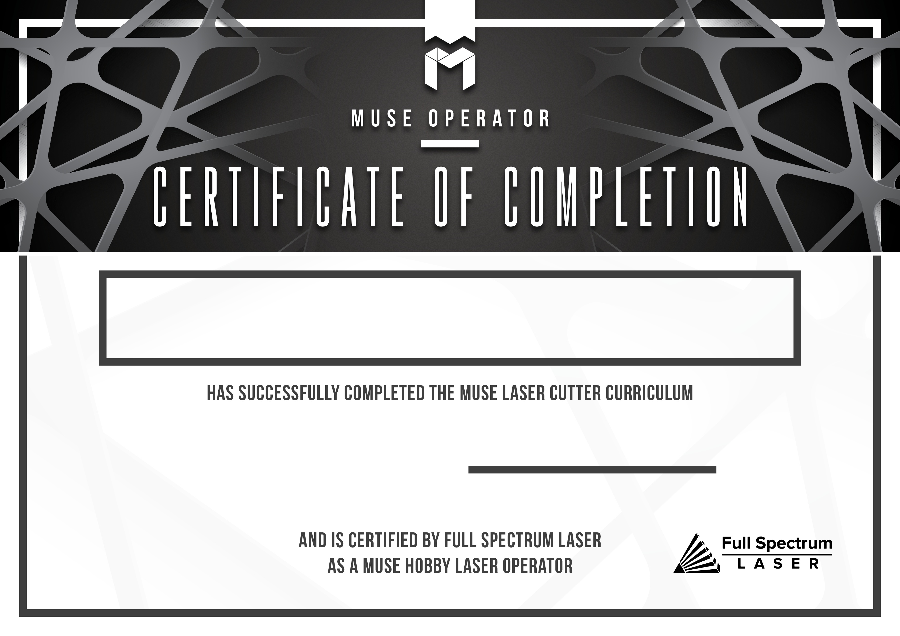 muse laser cutter certification